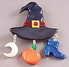 AB6  witches hat charm pin
